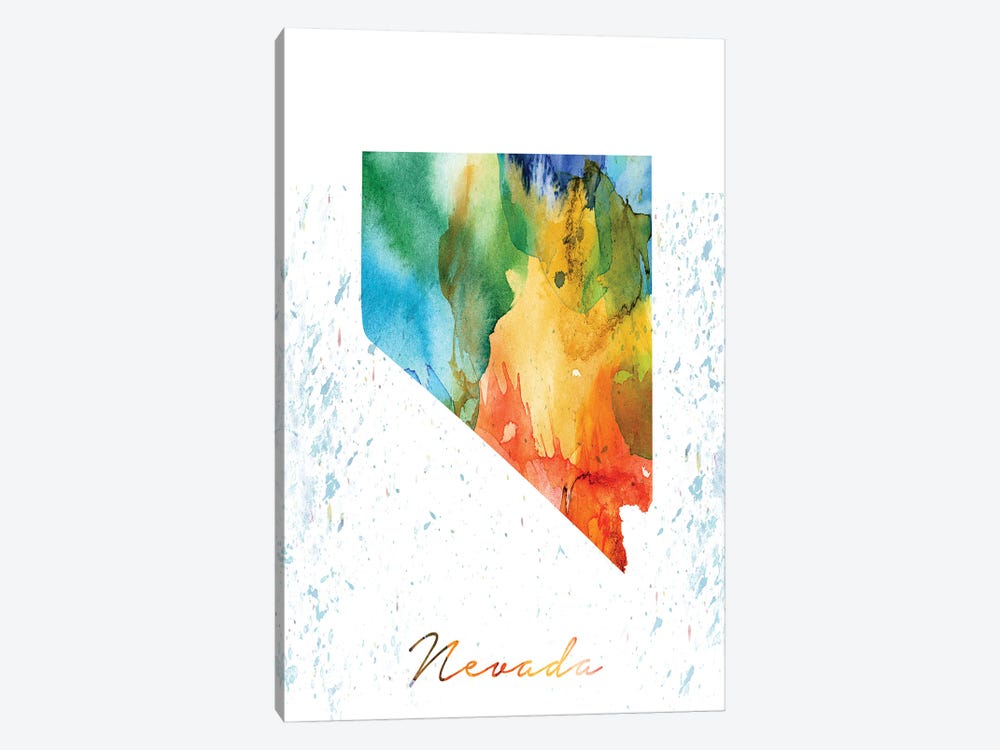 Nevada State Colorful by WallDecorAddict 1-piece Canvas Artwork