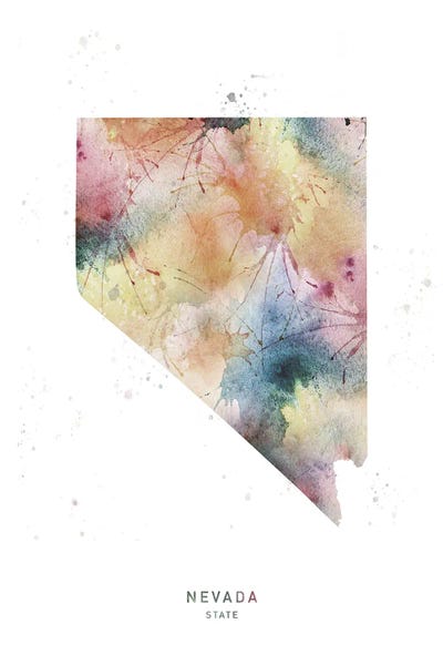 Nevada: Nevada State Watercolor by WallDecorAddict