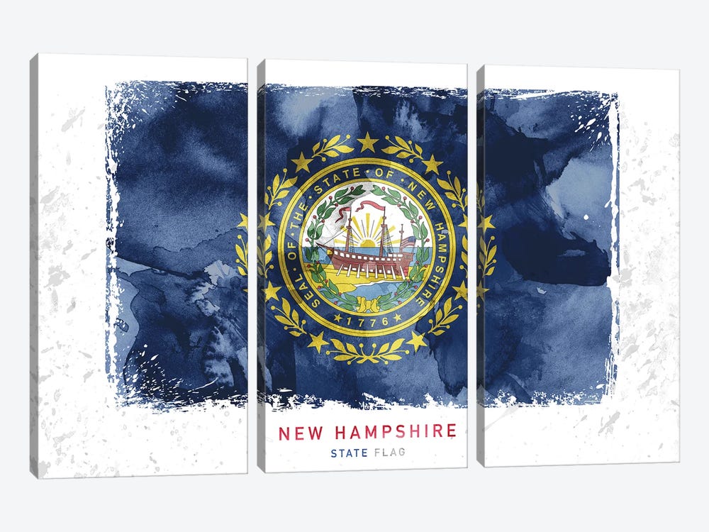 New Hampshire by WallDecorAddict 3-piece Canvas Art