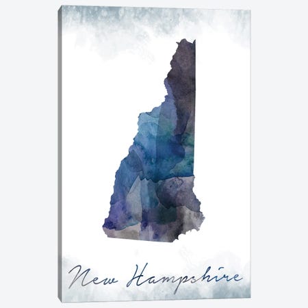 New Hampshire State Bluish Canvas Print #WDA307} by WallDecorAddict Art Print