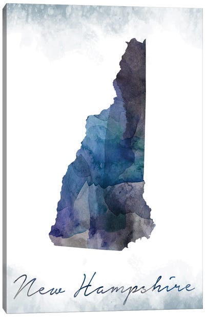 New Hampshire State Bluish Canvas Art Print - New Hampshire Art
