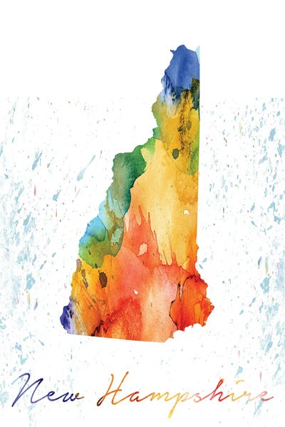 New Hampshire: New Hampshire State Colorful by WallDecorAddict