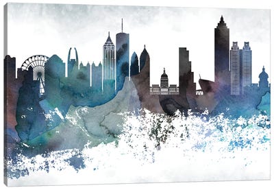 Atlanta Bluish Skylines Canvas Art Print - Atlanta Skylines