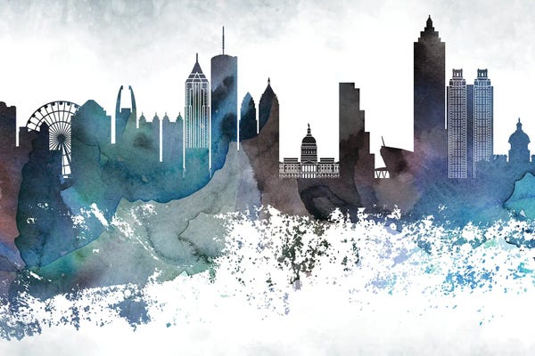 Atlanta: Atlanta Bluish Skylines by WallDecorAddict