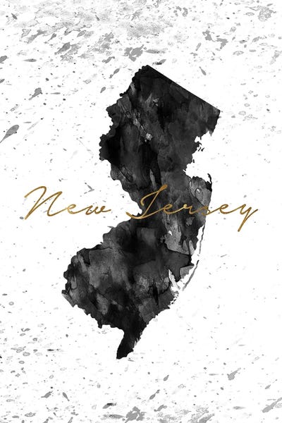 New Jersey: New Jersey Black And White Gold by WallDecorAddict