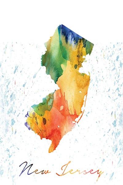 New Jersey: New Jersey State Colorful by WallDecorAddict