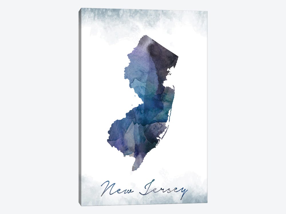 New Jersey Statebluish by WallDecorAddict 1-piece Canvas Artwork