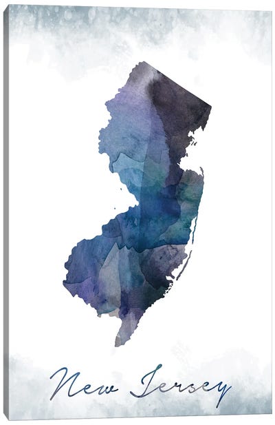 New Jersey Statebluish Canvas Art Print - State Maps