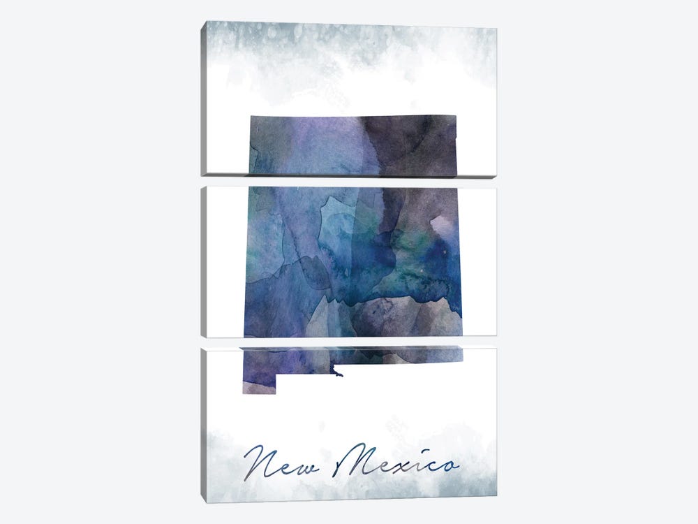 New Mexico State Bluish by WallDecorAddict 3-piece Art Print