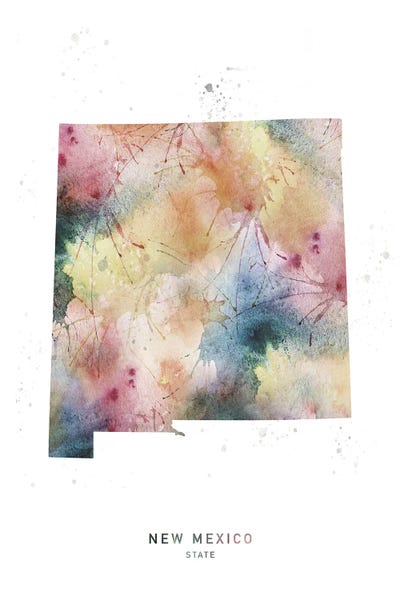 New Mexico State Watercolor by WallDecorAddict canvas print