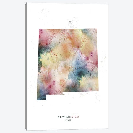 New Mexico State Watercolor Canvas Print #WDA319} by WallDecorAddict Canvas Print