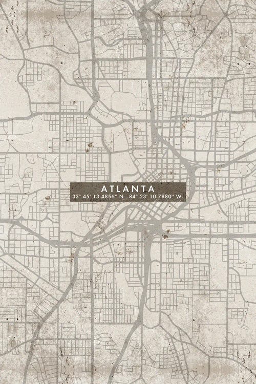 Atlanta City Map Abstract by WallDecorAddict canvas print