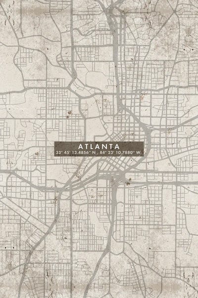 Atlanta Maps: Atlanta City Map Abstract by WallDecorAddict