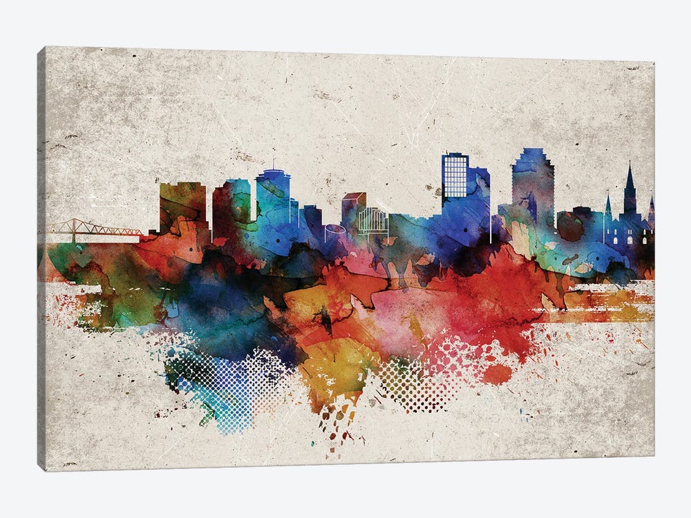 New Orleans Abstract by WallDecorAddict 1-piece Canvas Print