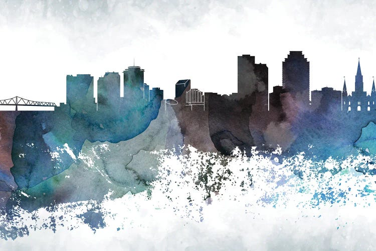 New Orleans Bluish Skylines by WallDecorAddict wall art