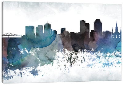 New Orleans Bluish Skylines Canvas Art Print - New Orleans Skylines