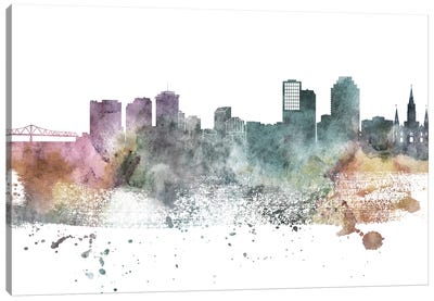 New Orleans Pastel Skylines Canvas Art Print - New Orleans Art