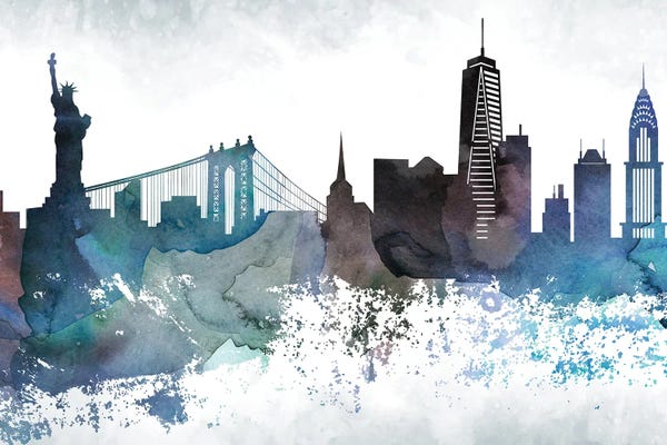 WallDecorAddict: New York Bluish Skylines by WallDecorAddict