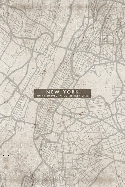 WallDecorAddict: New York City Map Abstract by WallDecorAddict