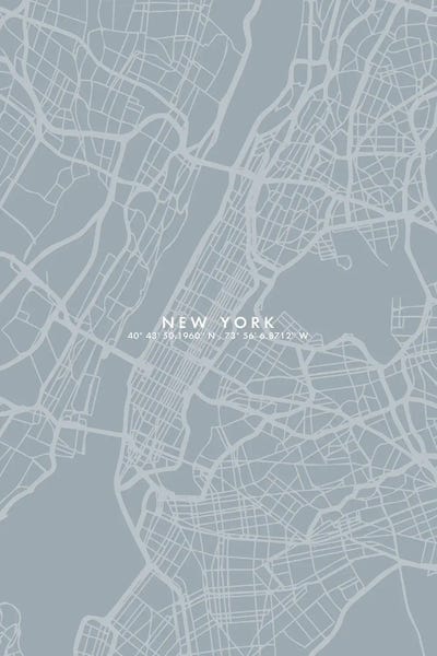 New York City Maps: New York City Map Simple Color by WallDecorAddict
