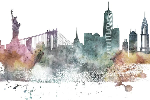 Sculptures & Statues: New York Pastel Skylines by WallDecorAddict