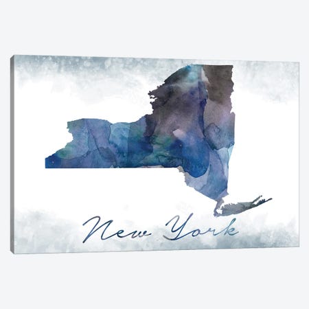 New York State Bluish Canvas Print #WDA334} by WallDecorAddict Canvas Wall Art