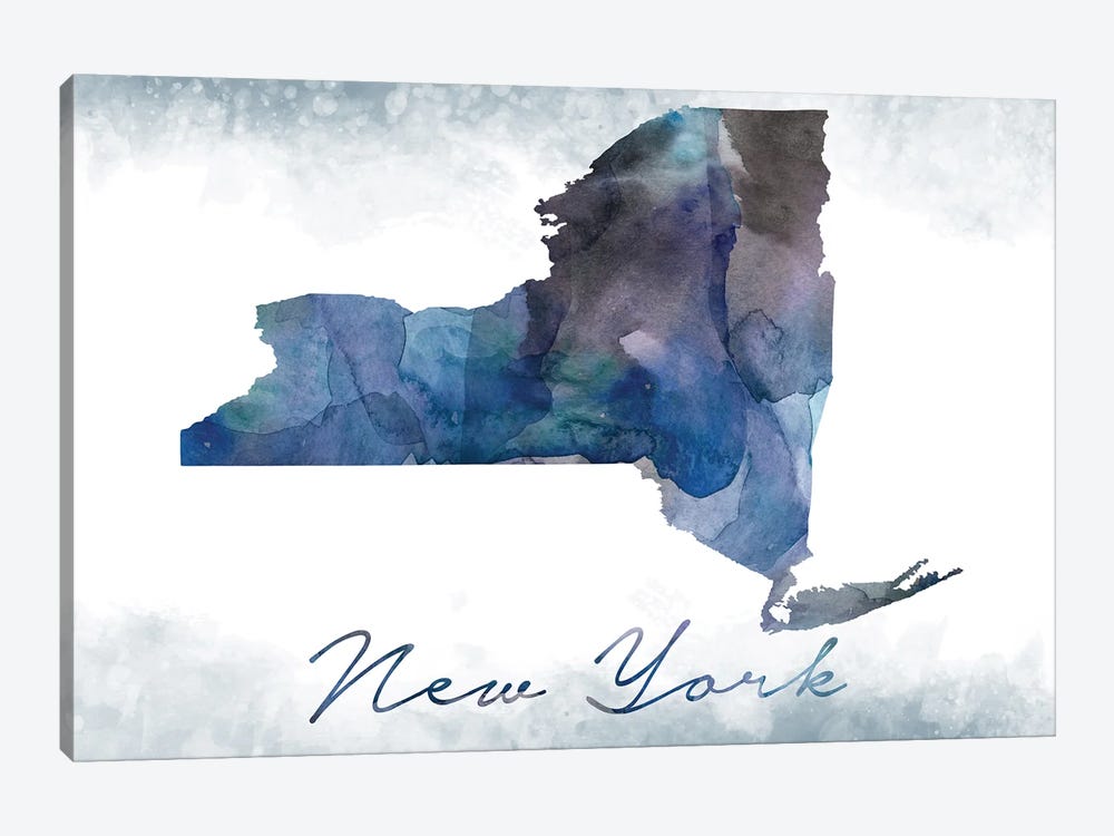New York State Bluish by WallDecorAddict 1-piece Canvas Wall Art