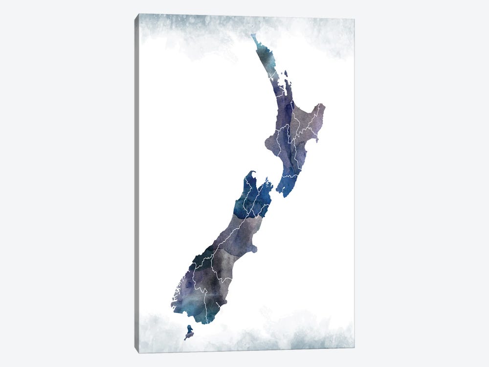 New Zealand Bluishmap by WallDecorAddict 1-piece Canvas Art Print