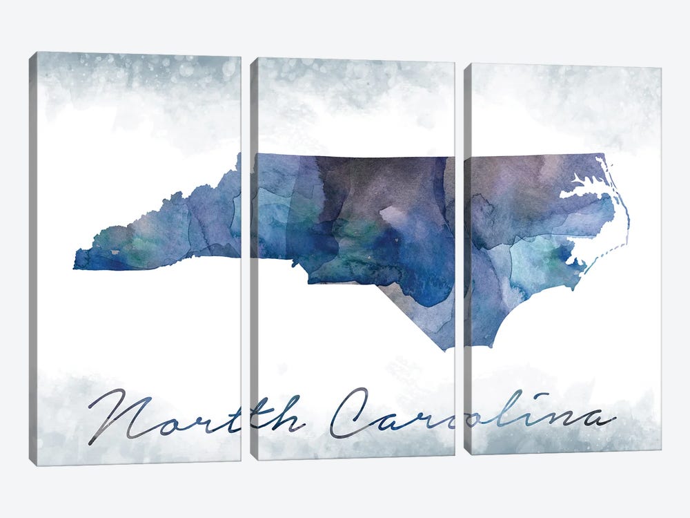 North Carolina State Bluish by WallDecorAddict 3-piece Art Print