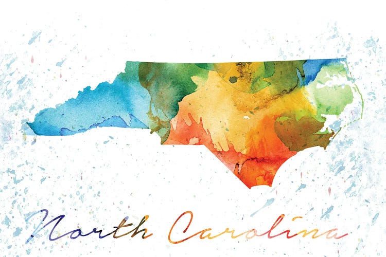 North Carolina State Gcolorful by WallDecorAddict canvas print