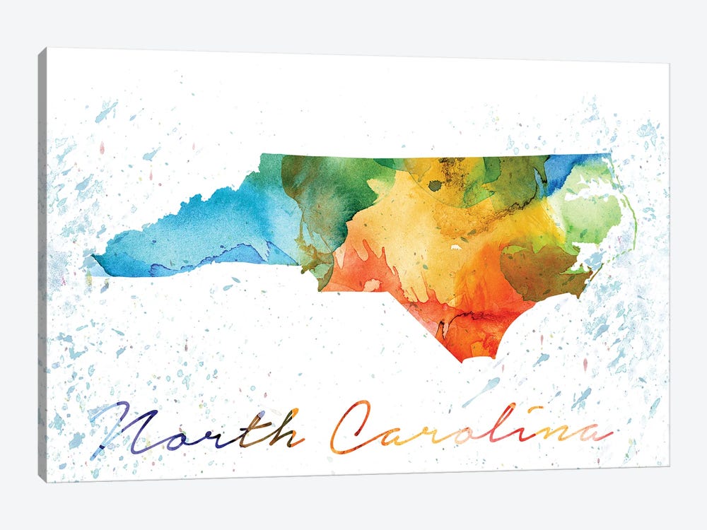 North Carolina State Gcolorful by WallDecorAddict 1-piece Canvas Wall Art