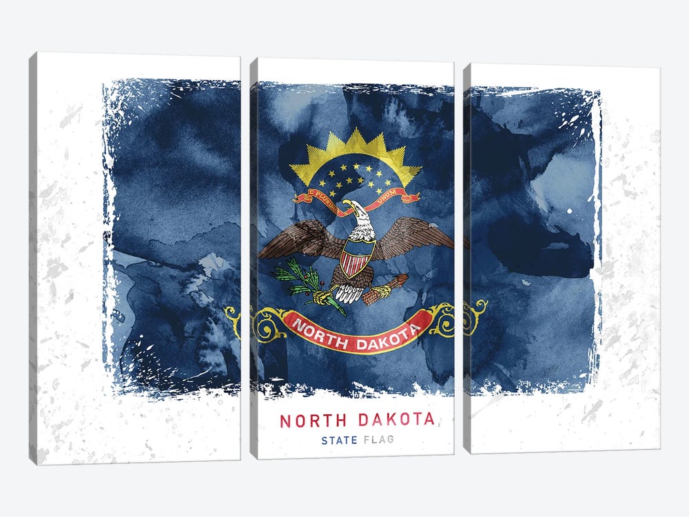 North Dakota by WallDecorAddict 3-piece Canvas Art