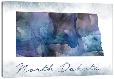 North Dakota State Bluish Canvas Art Print - North Dakota Art