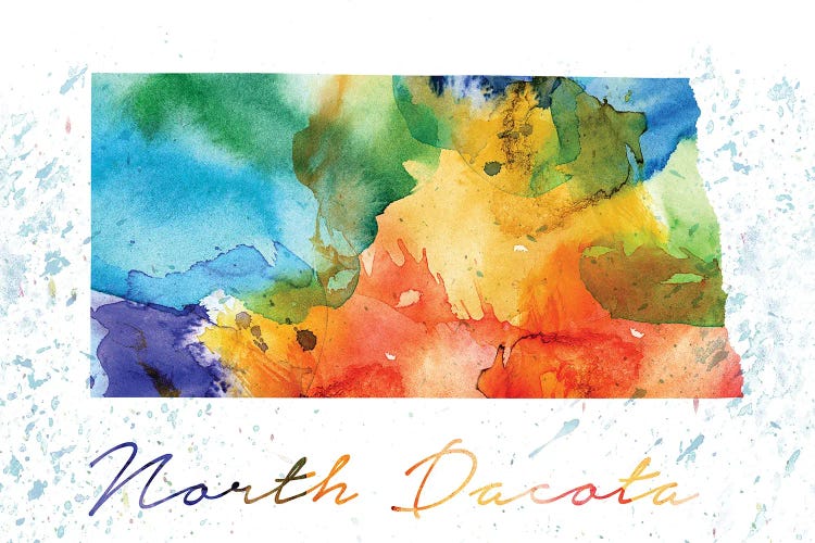 North Dakota State Colorful by WallDecorAddict wall art