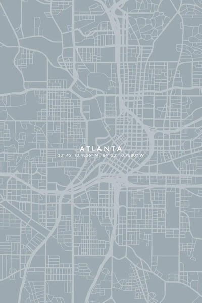 Atlanta City Map Simple Color