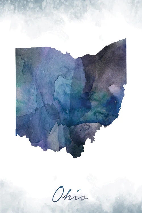 Ohio State Bluish by WallDecorAddict canvas print