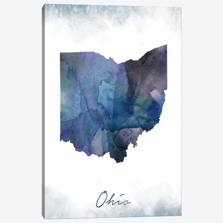 Ohio State Bluish Canvas Print #WDA351} by WallDecorAddict Canvas Art Print