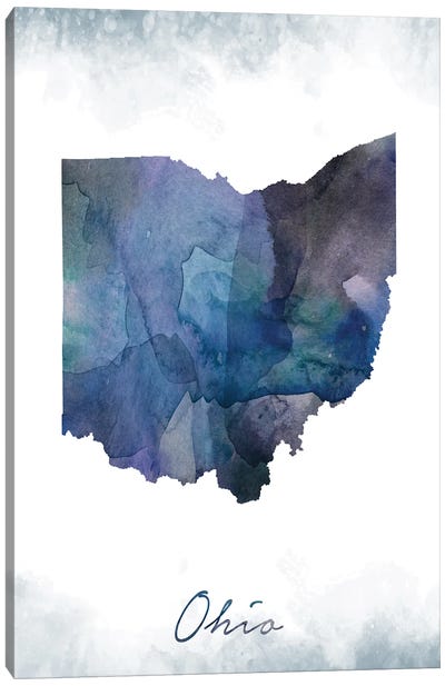 Ohio State Bluish Canvas Art Print - State Maps
