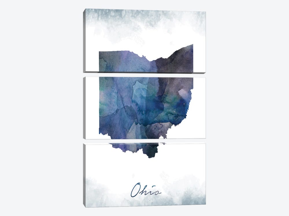 Ohio State Bluish by WallDecorAddict 3-piece Art Print