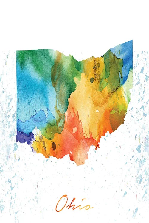 Ohio State Colorful by WallDecorAddict canvas print