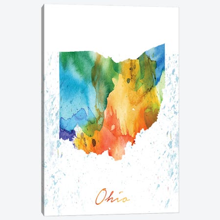 Ohio State Colorful Canvas Print #WDA352} by WallDecorAddict Canvas Print