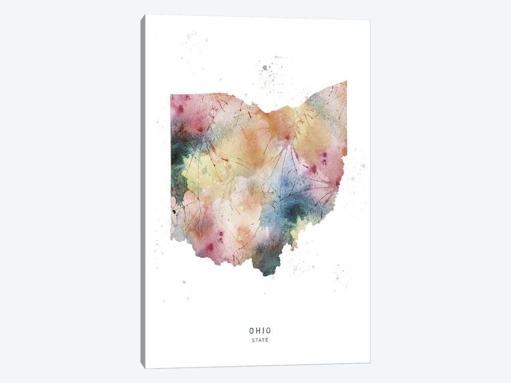 Ohio State Watercolor by WallDecorAddict 1-piece Canvas Print