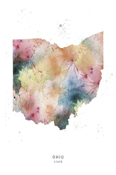 Ohio: Ohio State Watercolor by WallDecorAddict