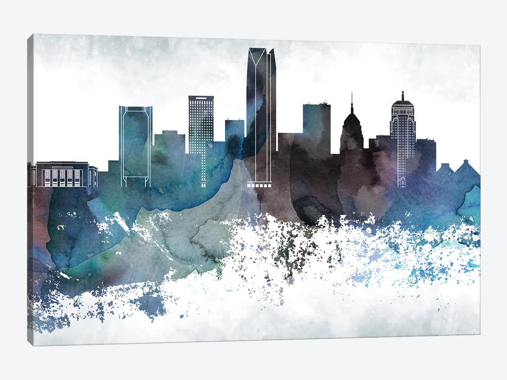 Oklahoma Bluish Skylines by WallDecorAddict 1-piece Canvas Artwork
