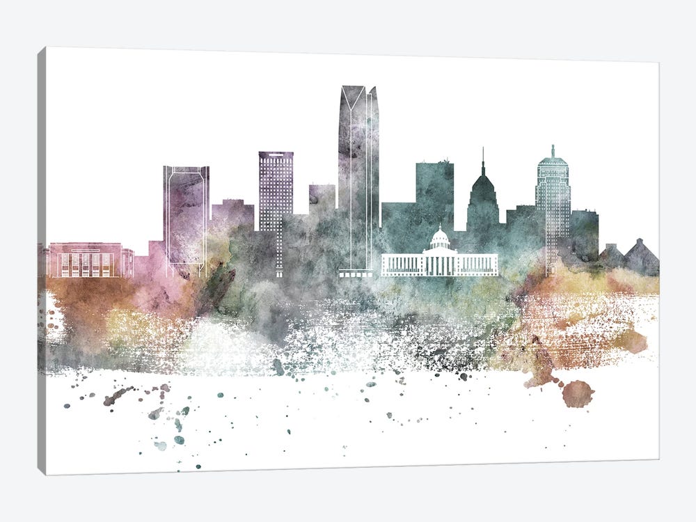Oklahoma Pastel Skylines by WallDecorAddict 1-piece Canvas Print