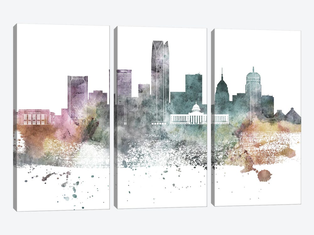 Oklahoma Pastel Skylines by WallDecorAddict 3-piece Art Print