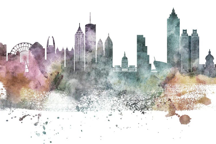 Atlanta Pastel Skylines by WallDecorAddict wall art