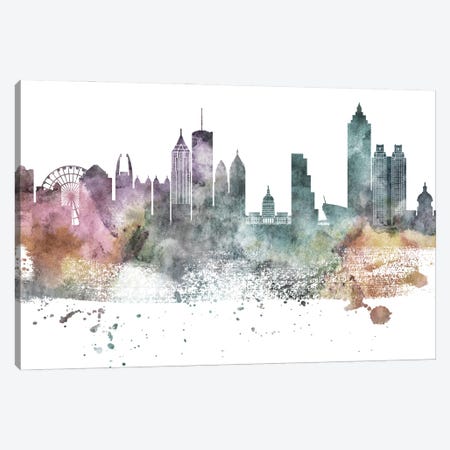Atlanta Pastel Skylines Canvas Print #WDA35} by WallDecorAddict Canvas Art Print