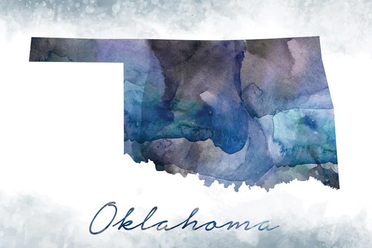 Oklahoma State Bluish by WallDecorAddict canvas print