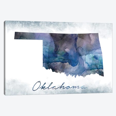 Oklahoma State Bluish Canvas Print #WDA360} by WallDecorAddict Canvas Artwork